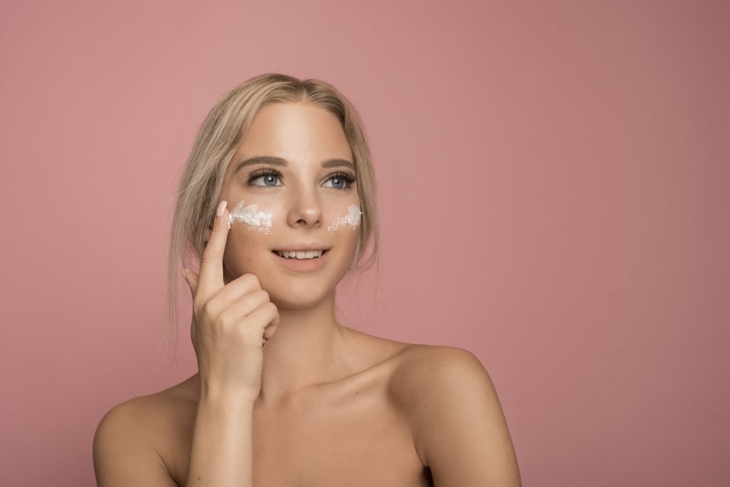 skin care concept with beautiful woman